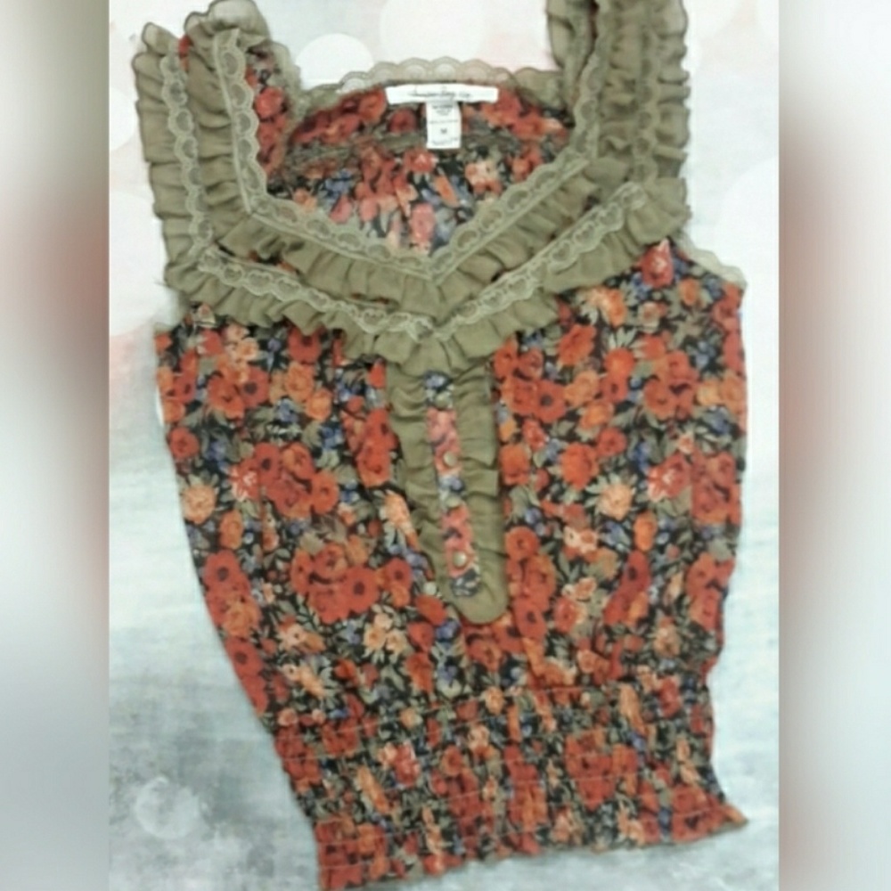 American rag cie floral sleeveless top